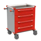 MOBI 04 N vozík zdravotnický plast ABS - červená