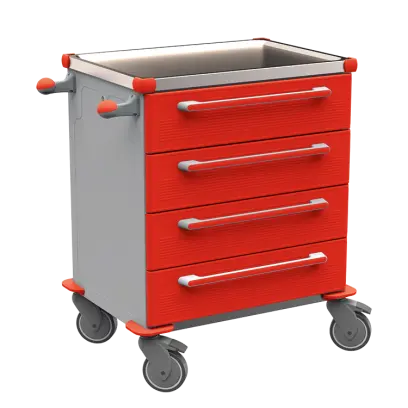 MOBI 04 N vozík zdravotnický plast ABS - červená