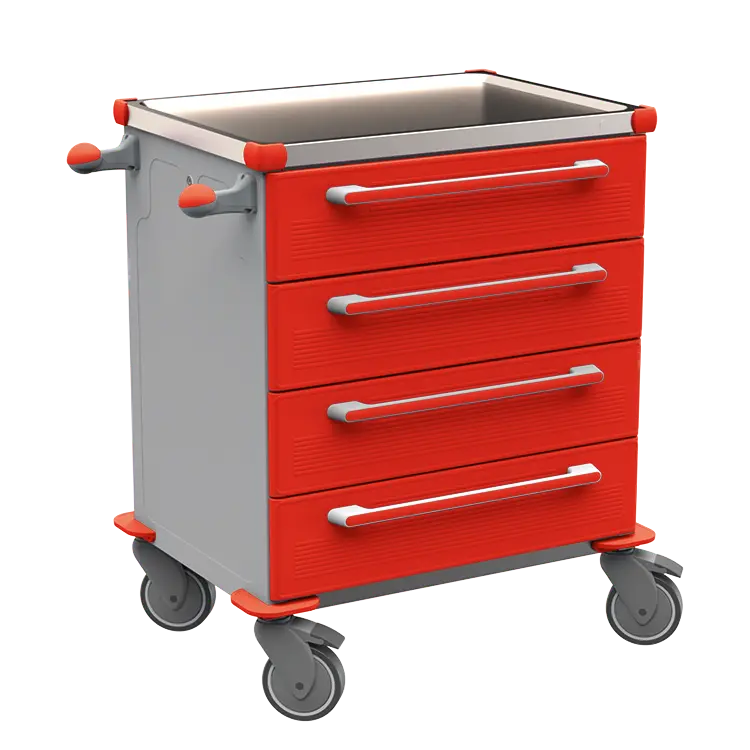 MOBI 04 N vozík zdravotnický plast ABS - červená