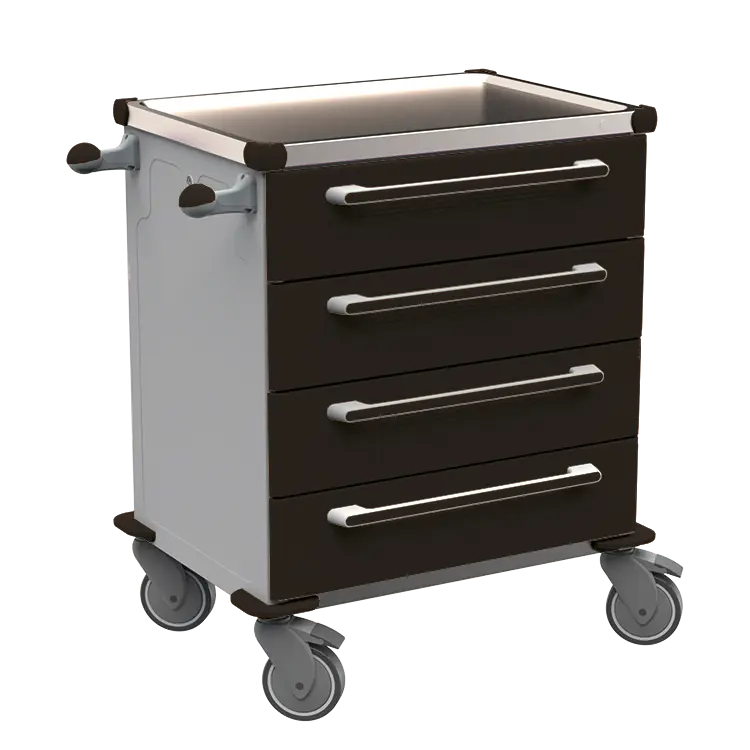 MOBI 04 N vozík zdravotnický plast ABS - černá