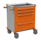 MOBI 06 N vozík zdravotnický plast ABS - oranžová