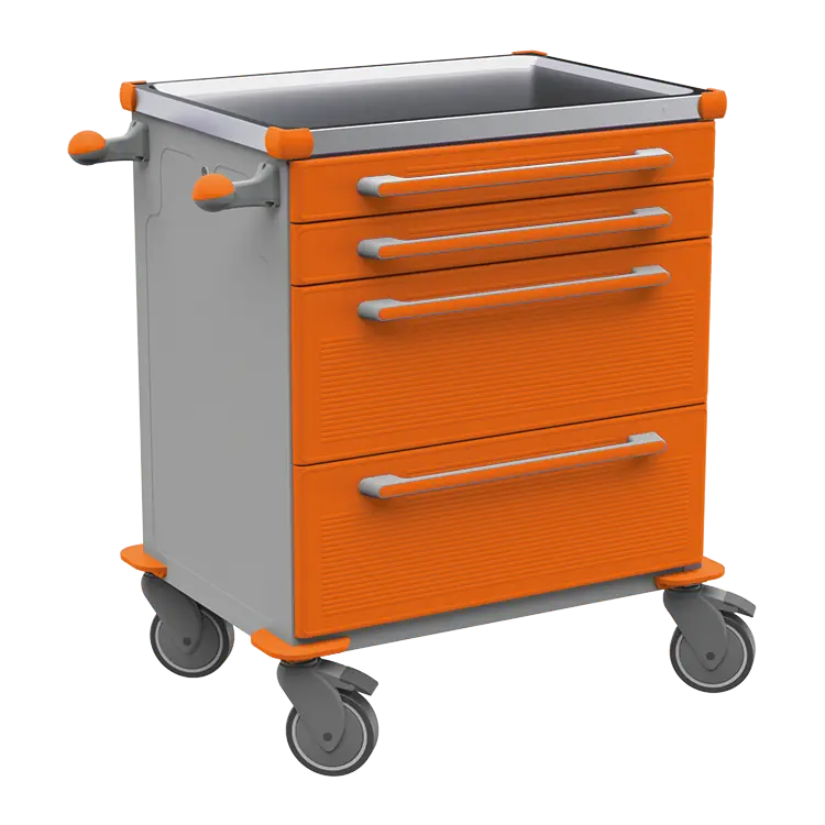 MOBI 06 N vozík zdravotnický plast ABS - oranžová