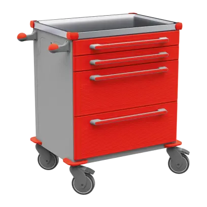 MOBI 06 N vozík zdravotnický plast ABS - červená