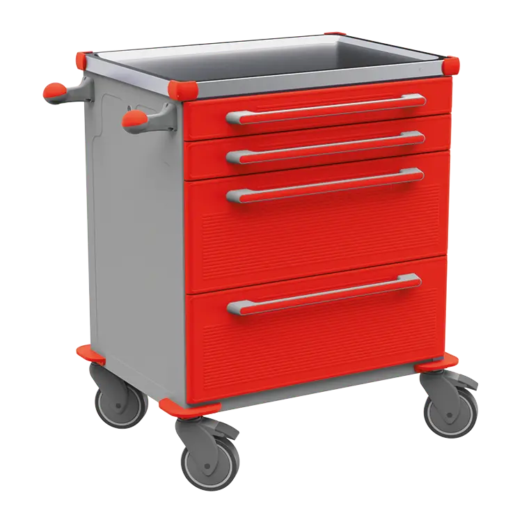 MOBI 06 N vozík zdravotnický plast ABS - červená