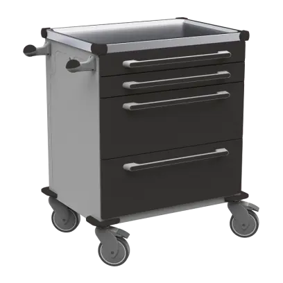 MOBI 06 N vozík zdravotnický plast ABS - černá