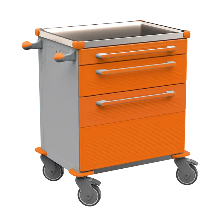 MOBI 07 N vozík zdravotnický plast ABS - oranžová