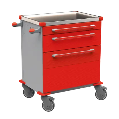 MOBI 07 N vozík zdravotnický plast ABS - červená