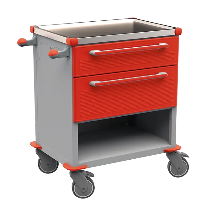 MOBI 10 N vozík zdravotnický plast ABS - červená