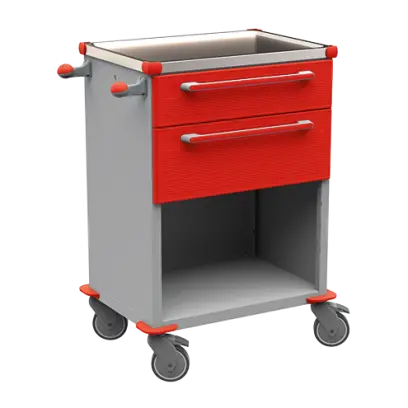 MOBI 50 N vozík zdravotnický plast ABS - červená