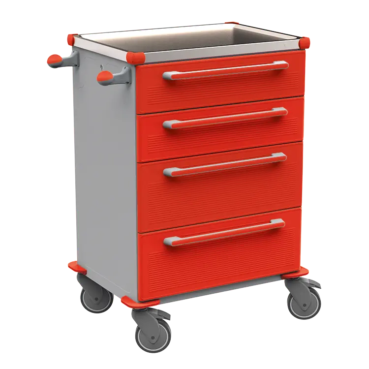 MOBI 51 N vozík zdravotnický plast ABS - červená