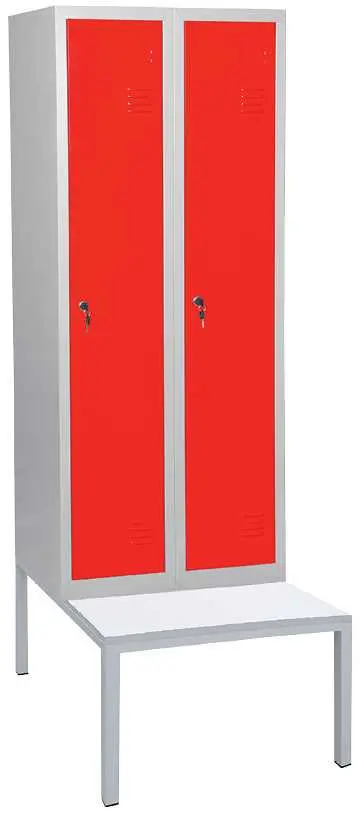 JP - 150 LAV skříň šatní nízká s lavičkou, 2-dílná, červená