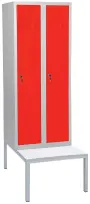 JP - 150 LAV skříň šatní nízká s lavičkou, 2-dílná, červená