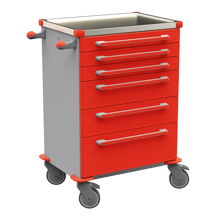 MOBI 55 N vozík zdravotnický plast ABS - červená