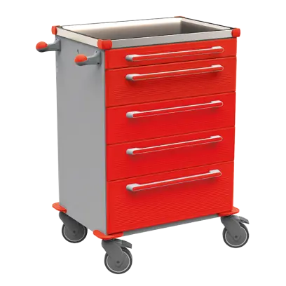 MOBI 56 N vozík zdravotnický plast ABS - červená