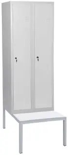 JP - 150 LAV skříň šatní nízká s lavičkou, 2-dílná, šedá