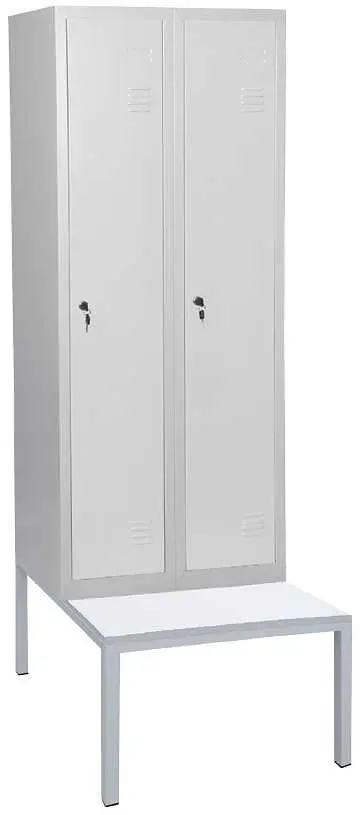 JP - 150 LAV skříň šatní nízká s lavičkou, 2-dílná, šedá