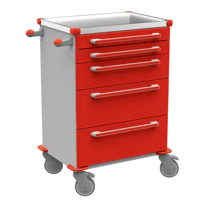 MOBI 57 N vozík zdravotnický plast ABS - červená