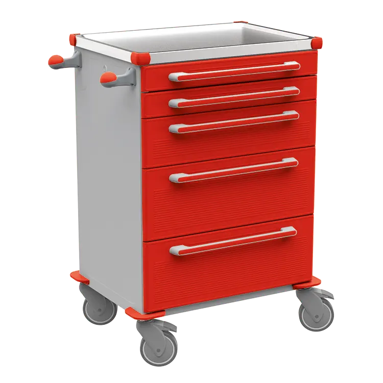 MOBI 57 N vozík zdravotnický plast ABS - červená