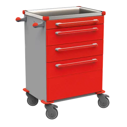 MOBI 59 N vozík zdravotnický plast ABS - červená