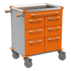 UNIT 201 N vozík zdravotnický plast ABS - oranžová