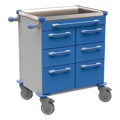 UNIT 201 N vozík zdravotnický plast ABS - modrá