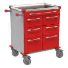 UNIT 201 N vozík zdravotnický plast ABS - červená