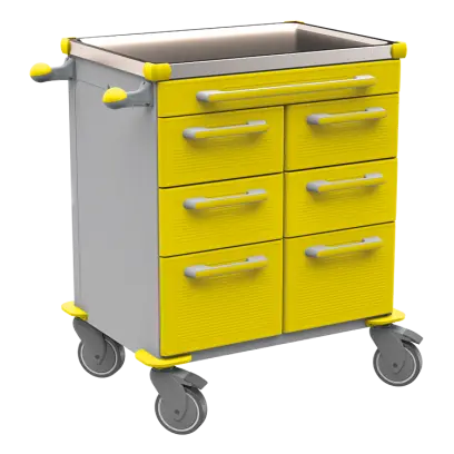 UNIT 201 N vozík zdravotnický plast ABS - žlutá