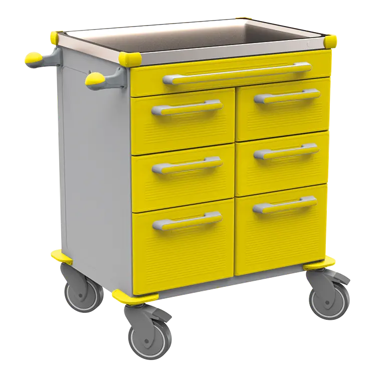 UNIT 201 N vozík zdravotnický plast ABS - žlutá