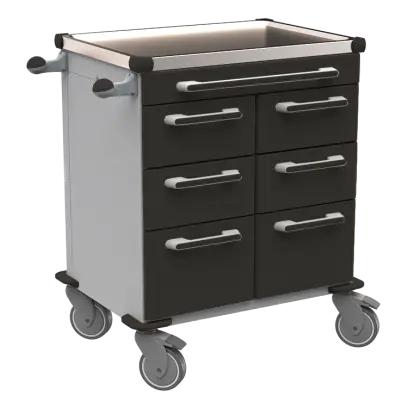 UNIT 201 N vozík zdravotnický plast ABS - černá