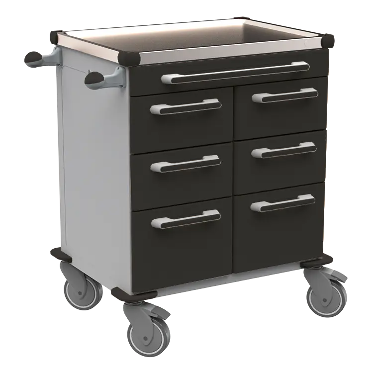 UNIT 201 N vozík zdravotnický plast ABS - černá