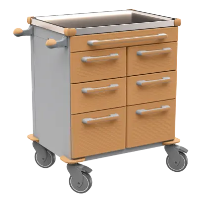 UNIT 201 N vozík zdravotnický plast ABS - hnědobéžová