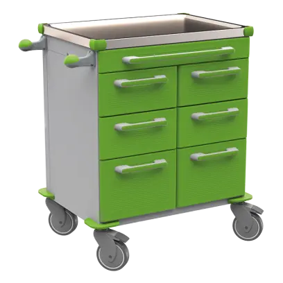 UNIT 201 N vozík zdravotnický plast ABS - zelená