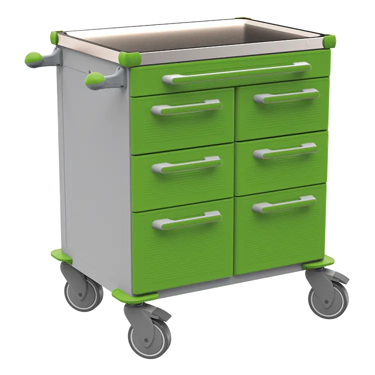 UNIT 201 N vozík zdravotnický plast ABS - zelená