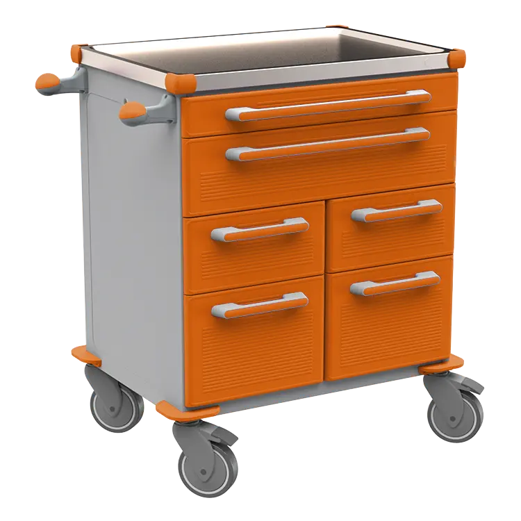 UNIT 212 N vozík zdravotnický plast ABS - oranžová