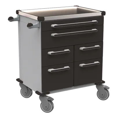 UNIT 212 N vozík zdravotnický plast ABS - černá