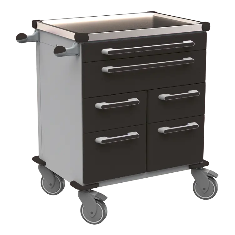 UNIT 212 N vozík zdravotnický plast ABS - černá