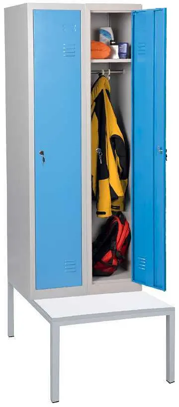 JP - 661 LAV skříň šatní vysoká s lavičkou, 2-dílná, modrá