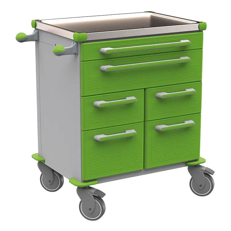 UNIT 212 N vozík zdravotnický plast ABS - zelená