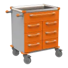 UNIT 216 N vozík zdravotnický plast ABS - oranžová