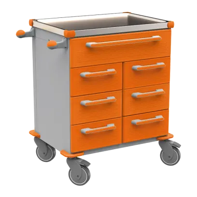 UNIT 216 N vozík zdravotnický plast ABS - oranžová