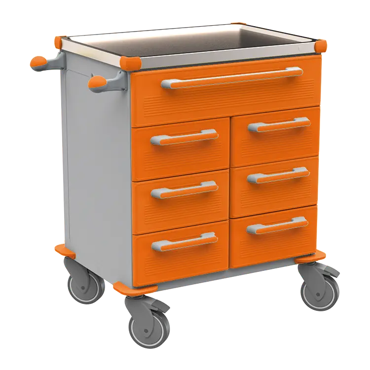 UNIT 216 N vozík zdravotnický plast ABS - oranžová