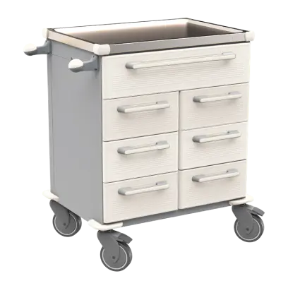 UNIT 216 N vozík zdravotnický plast ABS - bílá