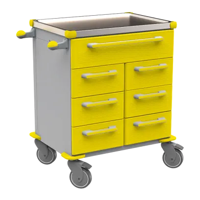 UNIT 216 N vozík zdravotnický plast ABS - žlutá