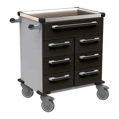 UNIT 216 N vozík zdravotnický plast ABS - černá