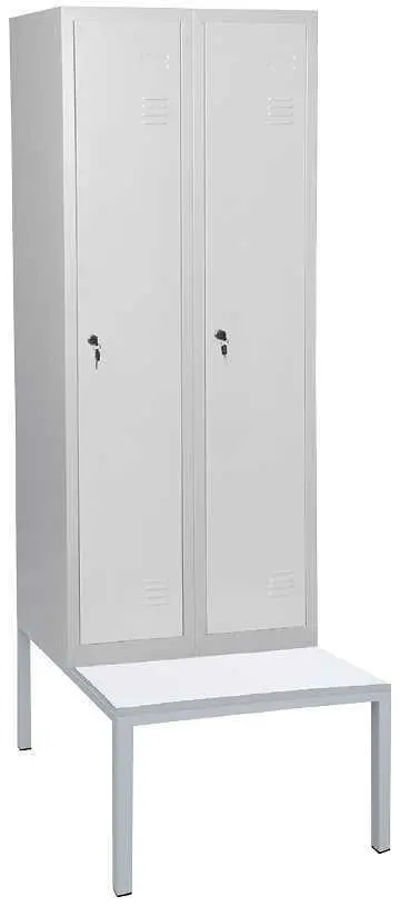 JP - 661 LAV skříň šatní vysoká s lavičkou, 2-dílná, šedá
