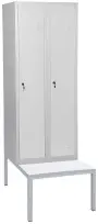 JP - 661 LAV skříň šatní vysoká s lavičkou, 2-dílná, šedá