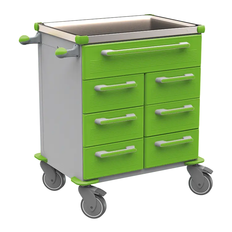 UNIT 216 N vozík zdravotnický plast ABS - zelená