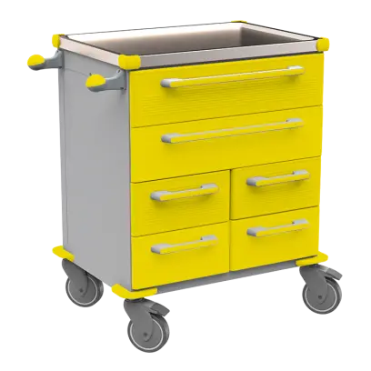 UNIT 221 N vozík zdravotnický plast ABS - žlutá