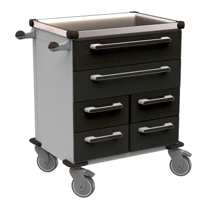 UNIT 221 N vozík zdravotnický plast ABS - černá