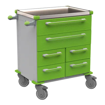 UNIT 221 N vozík zdravotnický plast ABS - zelená